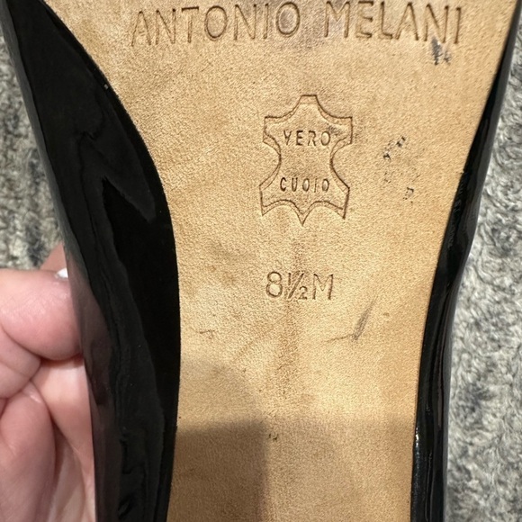 Antonio Melani Womens Black Patent Leather Peep Toe Heels Buckle, 8.5M - Picture 5 of 5
